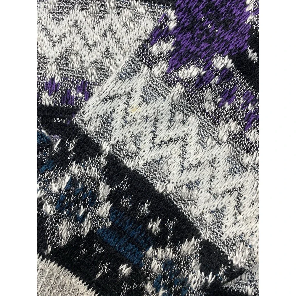 Vintage 90s Stefano Mens Grandpa Geometric Knit Crewneck Sweater LG Multicolor